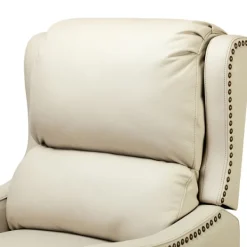Accent Chairs-Kirkland's Home Arturo Leather Wingback Recliner Ivory