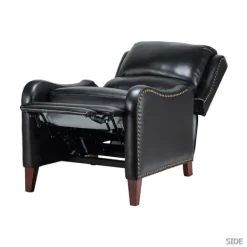 Accent Chairs-Kirkland's Home Arturo Leather Wingback Recliner Black
