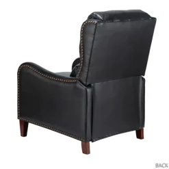 Accent Chairs-Kirkland's Home Arturo Leather Wingback Recliner Black