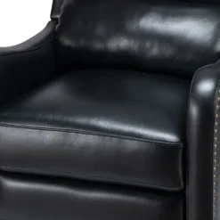 Accent Chairs-Kirkland's Home Arturo Leather Wingback Recliner Black