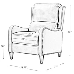 Accent Chairs-Kirkland's Home Arturo Leather Wingback Recliner Black