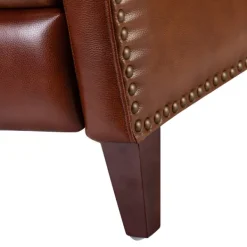 Accent Chairs-Kirkland's Home Arturo Leather Wingback Recliner Brown