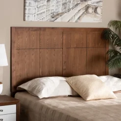 Beds & Headboards-Kirkland's Home Ash Walnut Wood Panel Full Headboard Brown