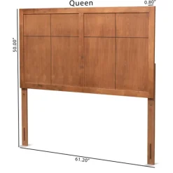 Beds & Headboards-Kirkland's Home Ash Walnut Wood Panel Queen Headboard Brown