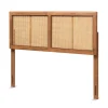Beds & Headboards-Kirkland's Home Ash Walnut Wood Rattan Frame King Headboard