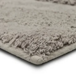 Bathroom Rugs-Kirkland's Home Asymmetrical Cotton Bath Mat, 34 In. Gray