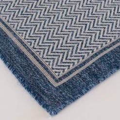 Outdoor Rugs-Kirkland's Home Auckland Chevron Outdoor Area Rug, 5X7 Blue