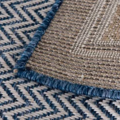 Outdoor Rugs-Kirkland's Home Auckland Chevron Outdoor Area Rug, 5X7 Blue