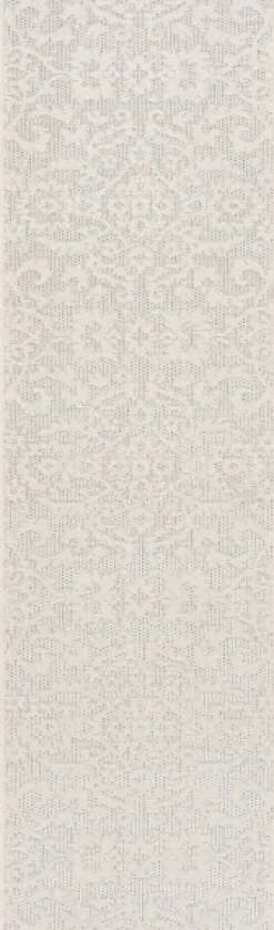 Outdoor Rugs-Kirkland's Home Auckland Damask Outdoor Runner, 2X7 Gray