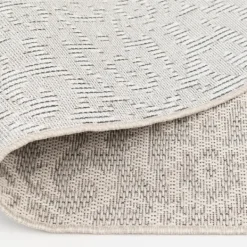 Outdoor Rugs-Kirkland's Home Auckland Damask Outdoor Runner, 2X7 Gray