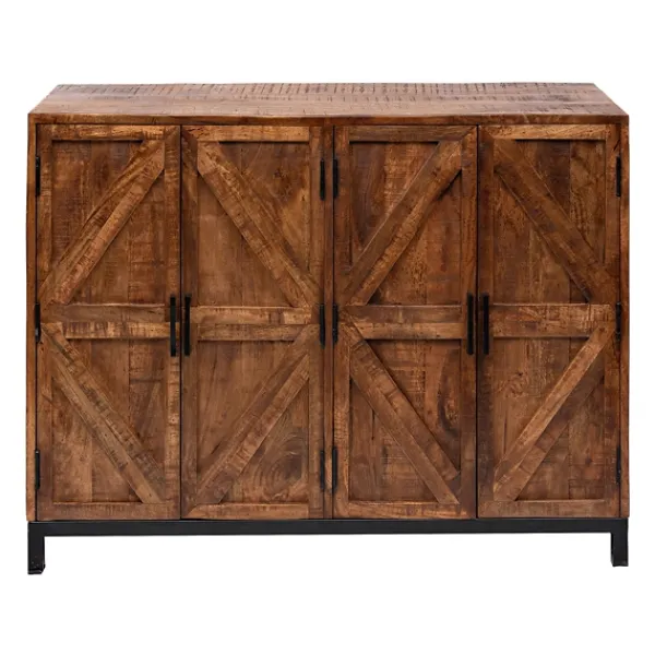 Cabinets & Sideboards-Kirkland's Home Austin Warm Wood Farmhouse Cabinet Brown