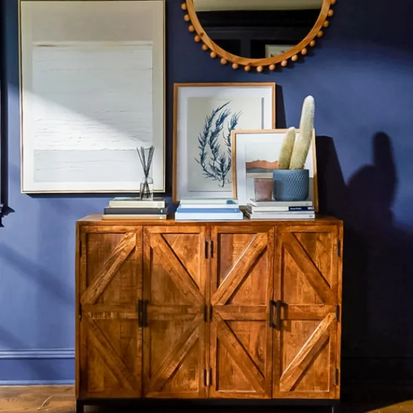 Cabinets & Sideboards-Kirkland's Home Austin Warm Wood Farmhouse Cabinet Brown