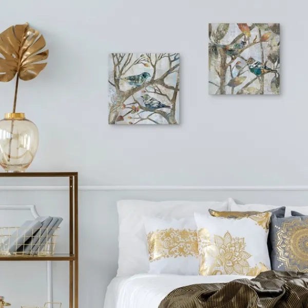 Canvas Art-Kirkland's Home Autumn Flight Canvas Art Prints, Set Of 2 Gray/Blue