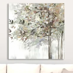 Canvas Art-Kirkland's Home Autumn Leaves Neutral Giclee Canvas Art, 30X30 In. White/Brown