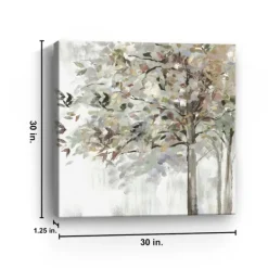 Canvas Art-Kirkland's Home Autumn Leaves Neutral Giclee Canvas Art, 30X30 In. White/Brown