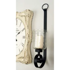 Sconces-Kirkland's Home Axel Black Iron Scroll Sconce