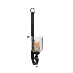 Sconces-Kirkland's Home Axel Black Iron Scroll Sconce