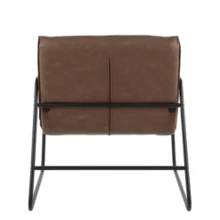 Accent Chairs-Kirkland's Home Axel Espresso Leather Industrial Accent Chair Brown