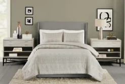 Duvets-Kirkland's Home Ayesha Curry Woven Diamonds Queen 3-Pc. Duvet Set Tan/Ivory