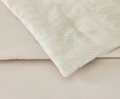 Duvets-Kirkland's Home Ayesha Curry Woven Diamonds Queen 3-Pc. Duvet Set Tan/Ivory