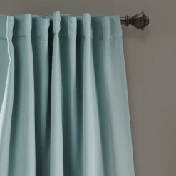 Curtains & Drapes-Kirkland's Home Back Tab Blackout Curtain Panel Set, 95 In. Blue