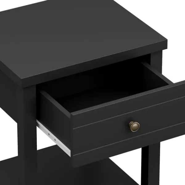 Accent & End Tables-Kirkland's Home Bailie Wooden Side Table Black