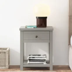 Accent & End Tables-Kirkland's Home Bailie Wooden Side Table Gray