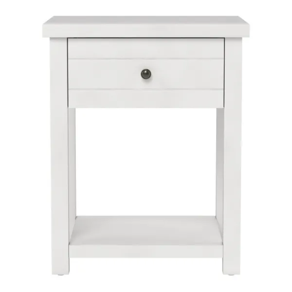 Accent & End Tables-Kirkland's Home Bailie Wooden Side Table White