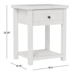 Accent & End Tables-Kirkland's Home Bailie Wooden Side Table White