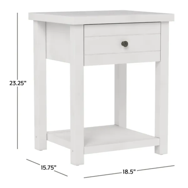 Accent & End Tables-Kirkland's Home Bailie Wooden Side Table White