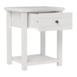Accent & End Tables-Kirkland's Home Bailie Wooden Side Table White
