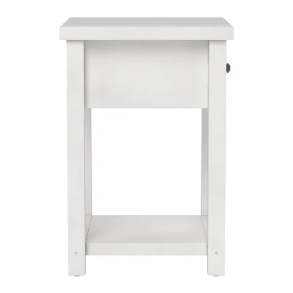 Accent & End Tables-Kirkland's Home Bailie Wooden Side Table White