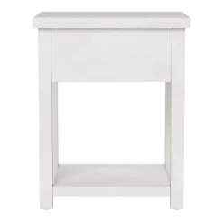 Accent & End Tables-Kirkland's Home Bailie Wooden Side Table White