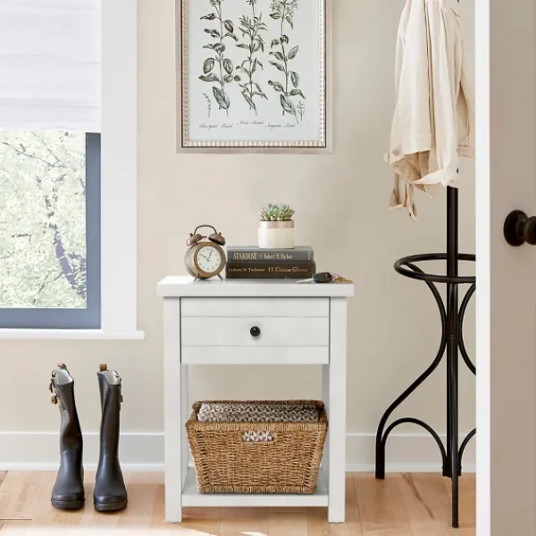 Accent & End Tables-Kirkland's Home Bailie Wooden Side Table White