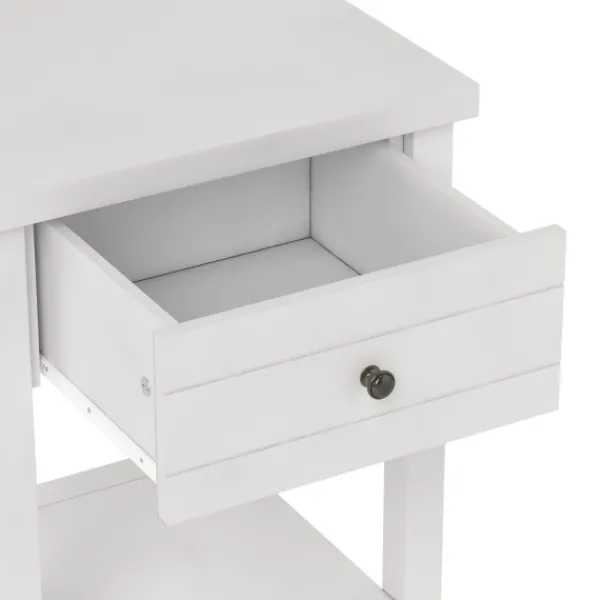 Accent & End Tables-Kirkland's Home Bailie Wooden Side Table White