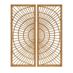 Wall Plaques-Kirkland's Home Bamboo Sunburst 2-Pc. Wall Panels Tan