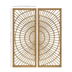Wall Plaques-Kirkland's Home Bamboo Sunburst 2-Pc. Wall Panels Tan