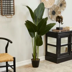Trees & Topiaries-Kirkland's Home Banana Tree In Ribbed Rock Planter