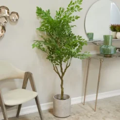 Trees & Topiaries-Kirkland's Home Banyan Tree In Ribbed Rock Planter
