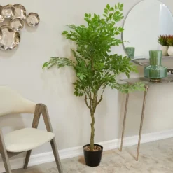 Trees & Topiaries-Kirkland's Home Banyan Tree In Ribbed Rock Planter