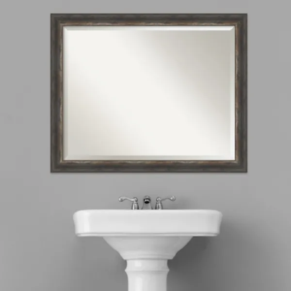 Decorative Mirrors-Kirkland's Home Bark Rustic Char Frame Beveled Mirror