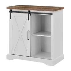 Cabinets & Sideboards-Kirkland's Home Barn Door Cabinet White