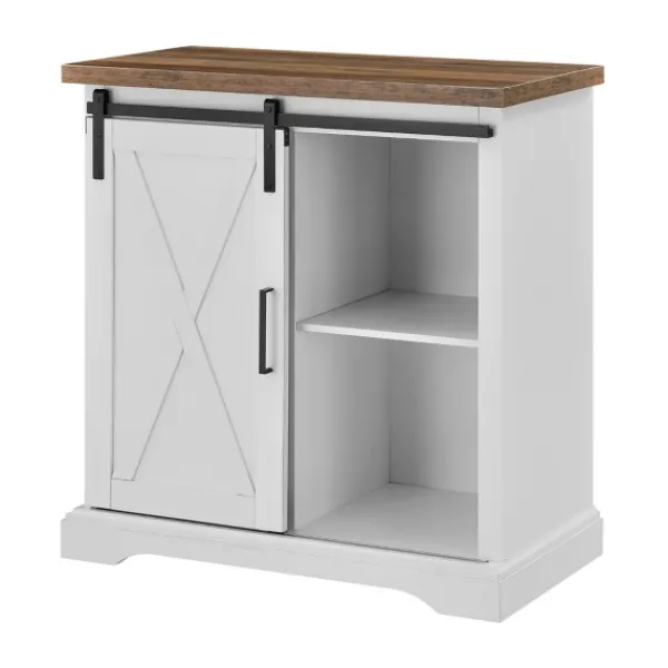 Cabinets & Sideboards-Kirkland's Home Barn Door Cabinet White