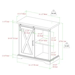 Cabinets & Sideboards-Kirkland's Home Barn Door Cabinet White