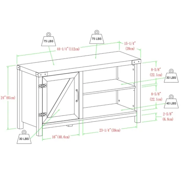 Tv Stands & Media Consoles-Kirkland's Home Barn Door Console Tv Stand White