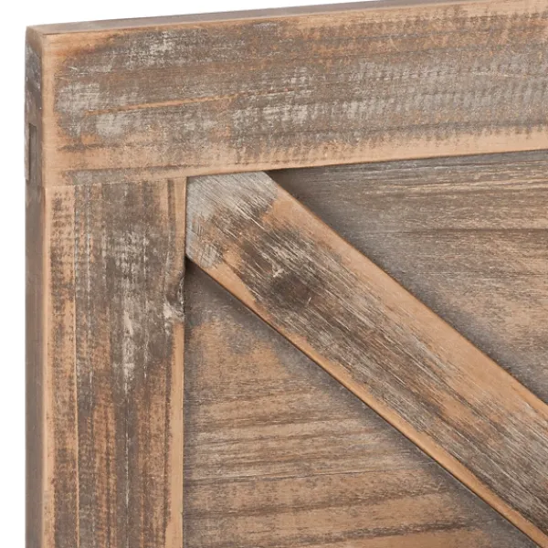 Wall Plaques-Kirkland's Home Barn Door Wall Plaque With Glass Vases Brown