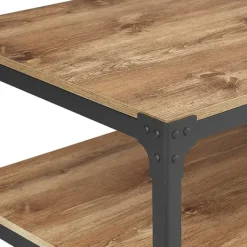 Coffee Tables-Kirkland's Home Barnwood Angle Iron Coffee Table Brown