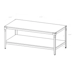Coffee Tables-Kirkland's Home Barnwood Angle Iron Coffee Table Brown