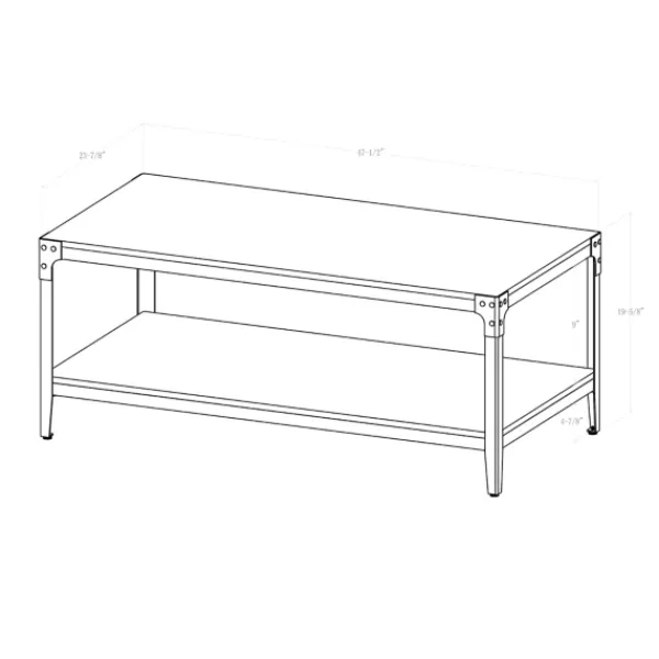 Coffee Tables-Kirkland's Home Barnwood Angle Iron Coffee Table Brown