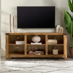 Tv Stands & Media Consoles-Kirkland's Home Barnwood Barn Doors Tv Stand Brown